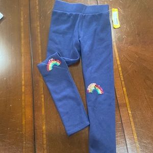 Girls fleece lined rainbow leggings